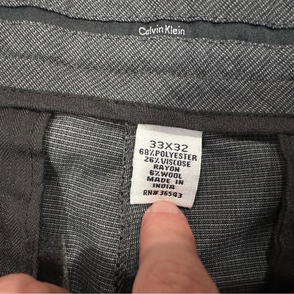 Calvin Klein Gray Wool Blend Trouser Pants 33 x 32 - Picture 4 of 6